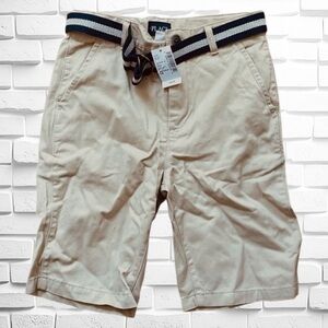 Children’s Place Size 10 Boy's Belted Chino Shorts • Zipper & Button Closure NWT